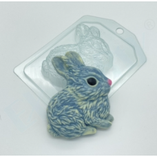 Кролик сидит боком, форма для мыла пластиковая