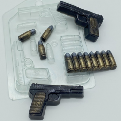 Пистолет ТТ мини, форма для мыла пластиковая