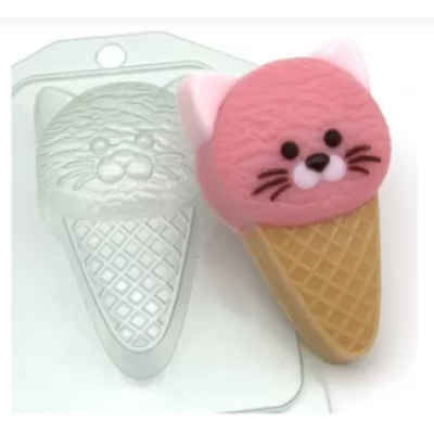 Форма для мыла пластиковая Мороженое - Кошка