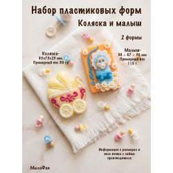 Набор пластиковых форм для мыла Коляска и малыш