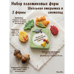 Набор пластиковых форм для мыла Школьная открытка и листопад