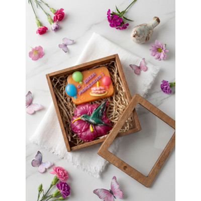 Набор пластиковых форм для мыла Колибри и С днём рождения