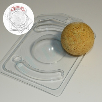 Полусфера D50, с позиционированием, форма для мыла пластиковая