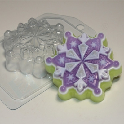 Снежинка 6, форма для мыла пластиковая
