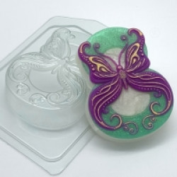 8 марта - Бабочка в завитушках, форма для мыла пластиковая