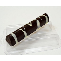 Батончик овальный длинный пластиковая форма для шоколада