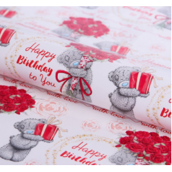 Бумага упаковочная глянцевая Happy Birthday to you!, Me To You, 70 х 100 см