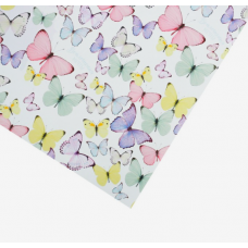 Бумага упаковочная глянцевая Светлые бабочки, 70 х 100 см