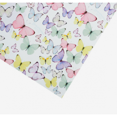 Бумага упаковочная глянцевая «Светлые бабочки», 70 х 100 см