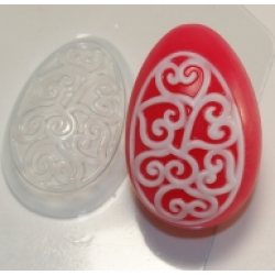 Форма для мыла пластиковая Яйцо Орнамент сердечки-завитушки