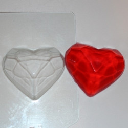 Граненое сердце, форма для мыла пластиковая
