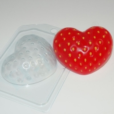 Клубничное сердце, форма для мыла пластиковая