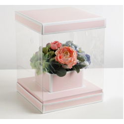 Коробка для цветов с вазой и PVC окнами складная Follow Your Dreams, 23 х 30 х 23 см