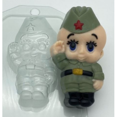 Малыш Солдат, форма для мыла пластиковая