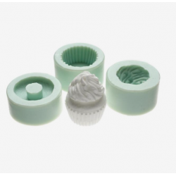 Молд силикон для полимерной глины (набор 3 шт) "Пирожное воздушное" 2,7х2,5 см  МИКС