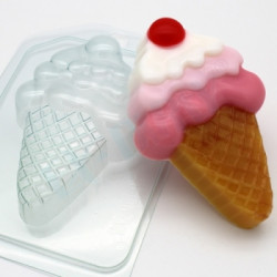 Мороженое - Рожок с ягодкой, форма для мыла пластиковая