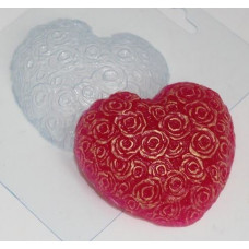 Сердце из роз пластиковая форма для мыла