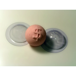 Сфера доллар (d 60), форма для бомбочек пластиковая (комплект состаит из двух штук )