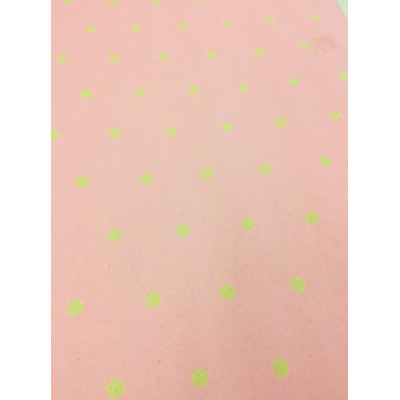 Упаковочная бумага Горох на бледно-розовом фоне 1 метр ширина 70 см