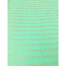 Упаковочная бумага Ярко зеленая с буквами 1 метр шир 60 см