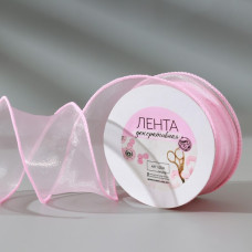 Лента капроновая Волна, 50 мм, 10 ± 1 м, цвет розовый