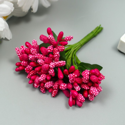 Цветы для декорирования Соцветие ярко-розовый 1 букет=12 цветов 8,5 см